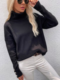 Chicmy-Casual Loose Solid Color High-Neck Long Sleeves Knitwear