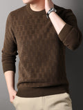 Chicmy  Winter New Men's Casual Sweater Round Neck Plus Thick Base Warm Sweater Best Sellers