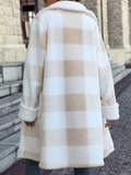 ChicmyLoose Casual Lapel Collar Plaid Teddy Jacket