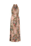 CHICMY-Women's Spring and Summer Outfits, Casual and Fashionable Elegant Vintage Rose Print Halter Neck Maxi Dress