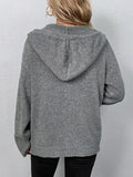 Chicmy-Simple Long Sleeves Loose Buttoned Solid Color Hooded Cardigan Coats