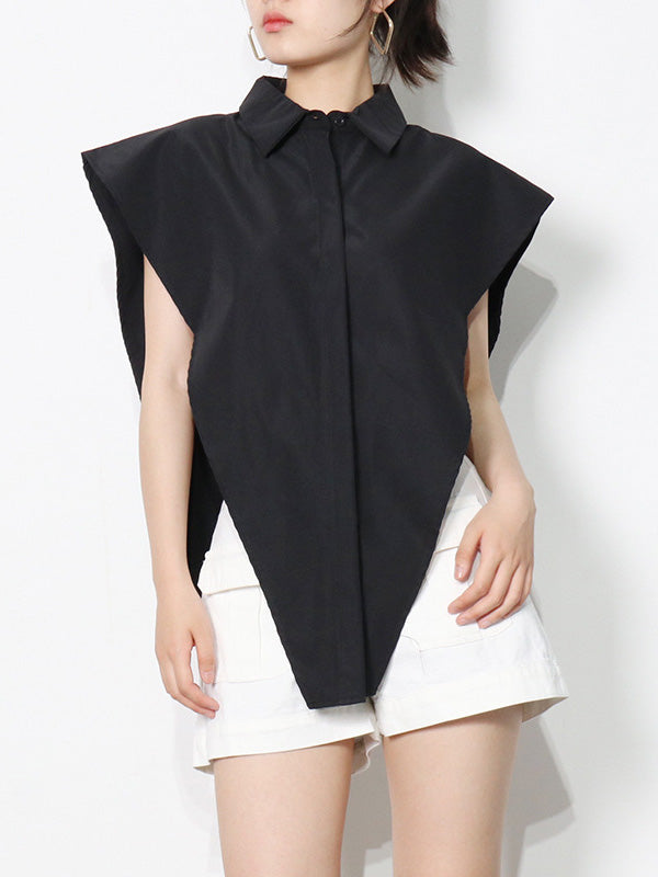 Chicmy-Original Solid Color Irregularity Geometry Blouse Tops