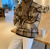 Chicmy-Korean style, Korean men's outfit, minimalist style, street fashion No. 3472 WOOLEN KNITTED PLAID SWEATER