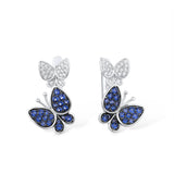 Chicmy-Silver butterfly Earrings for Women Blue White Cubic Zirconia Women Earrings