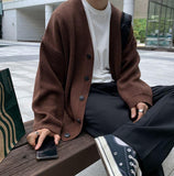 Chicmy-Korean style, Korean men's outfit, minimalist style, street fashion KNITTED CARDIGAN