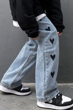 Chicmy-Graduation gift, Coachella Valley Music Festival Look,Long Heart Pattern Men Jeans Pants