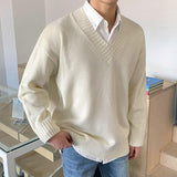 Chicmy-Korean style, Korean men's outfit, minimalist style, street fashion V-NECK SWEATER