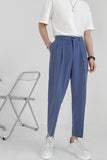 Chicmy-Graduation gift, Coachella Valley Music Festival Look,Elastic Waist Solid Colors Ankle Length Men Long Pants