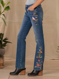ChicmyCasual Loose Floral Denim Jeans