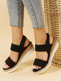 ChicmyWomen Double Band Slingback Espadrille Sole Sandals