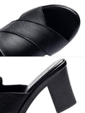 ChicmyVintage Cutout Chunky Heel Mule Sandals