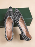 Chicmy-Houndstooth Pointed-Toe Shoes Pumps