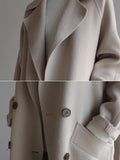 Chicmy-Urban Loose Solid Color Belted Woolen Coat