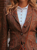 ChicmyBrown Paneled Vintage Cotton-Blend Blazer