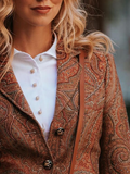 ChicmyBrown Paneled Vintage Cotton-Blend Blazer