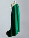 Chicmy-Banquet Sleeveless Loose Pleated Falbala Solid Color One-Shoulder Maxi Dresses