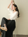 Chicmy-Casual Solid Color Chiffon Column Wide Leg Pants&Skirt