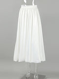 CHICMY-Graduation gift, graduation evening dress Loose Pleated Solid Color Lantern Skirts Bottoms