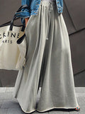 Chicmy-Loose Urban Gray Wide Leg Elastic Waist Pants