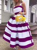 Chicmy-Sleeveless Striped Square-Neck Maxi Dresses