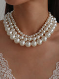 Chicmy-Imitation Pearl Three pieces Necklaces Accessories Dainty Necklace