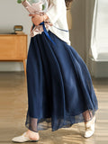 Chicmy-Casual Solid Color Chiffon Column Wide Leg Pants&Skirt