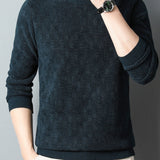 Chicmy  Winter New Men's Casual Sweater Round Neck Plus Thick Base Warm Sweater Best Sellers