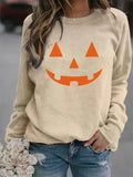 ChicmyCasual Loose Crew Neck Text Letters Sweatshirt