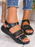 ChicmyCasual Braided Strappy Sandals with Velcro