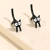 Chicmy-2023 New Funny Small Black Cat Earring for Women Girl Fashion Cute Animal Earrings Fashion Party Jewelry Gifts Wholesale