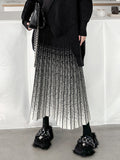 CHICMY-Graduation gift, graduation evening dress Pleated Gradient Loose A-Line Skirts Bottoms