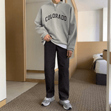 Chicmy-Korean style, Korean men's outfit, minimalist style, street fashion No. 4100 HALF ZIP-UP COLORADO TULENECK SWEATER