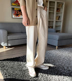 Chicmy-Korean style, Korean men's outfit, minimalist style, street fashion CREAM WIDE PANTS