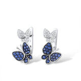 Chicmy-Silver butterfly Earrings for Women Blue White Cubic Zirconia Women Earrings