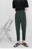 Chicmy-Graduation gift, Coachella Valley Music Festival Look,Elastic Waist Solid Colors Ankle Length Men Long Pants