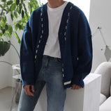 Chicmy-Korean style, Korean men's outfit, minimalist style, street fashion No. 3291 V-NECK KNITTED CARDIGAN