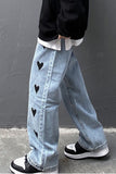 Chicmy-Graduation gift, Coachella Valley Music Festival Look,Long Heart Pattern Men Jeans Pants