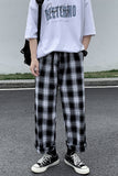 Chicmy-Graduation gift, Coachella Valley Music Festival Look,Retro Plaid Hip Hop Style Loose Pants