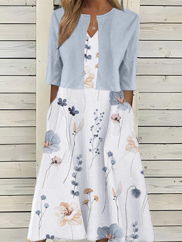 Chicmy Wrap Loose Floral Elegant Two-Piece Set