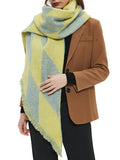 Chicmy-Diamond-Patterned Fringed Keep Warm Shawl&Scarf