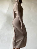 CHICMY-Graduation gift, graduation evening dress Split-Joint Solid Color Skinny Plus Size Hooded Maxi Dresses