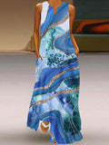 Chicmy- Sleeveless Printed Casual Maxi Dress