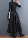 Chicmy-Urban Loose Drawstring High Waisted Black Bubble Skirt