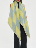 Chicmy-Diamond-Patterned Fringed Keep Warm Shawl&Scarf