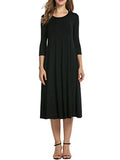 Chicmy- Casual Solid Round Neck Long Dress