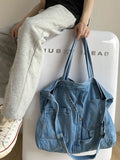 Chicmy-Casual Denim Split-Joint Solid Color Bags Accessories