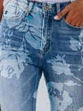ChicmyUrban Casual Floral Pattern Fit Straight Pants Jeans
