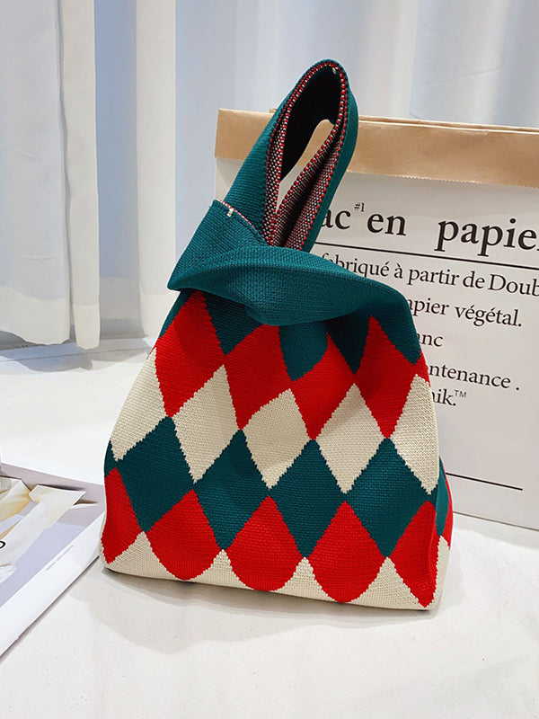 Chicmy-Urban Rhombic Contrast Color Bags Accessories Handbags