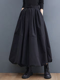 Chicmy-Urban Loose Drawstring High Waisted Black Bubble Skirt