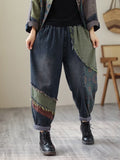 Chicmy-Contrast Color Fringed Split-Joint Long Sleeves Printed Outwear + Harem Pants  Two Pieces Set